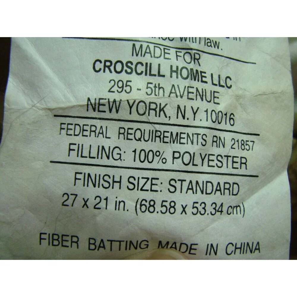 Pair Croscill Pillow Cover Cases Shams Chenille Standard 27X21